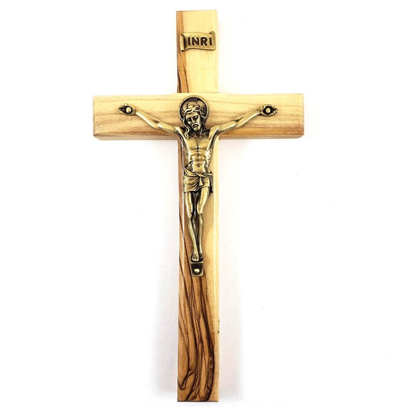 Crucifix avec Corpus en Étain plaqué Bronze