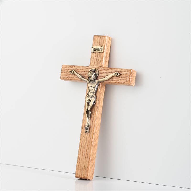 Crucifix Avec Corpus Étain Plaqué Bronze