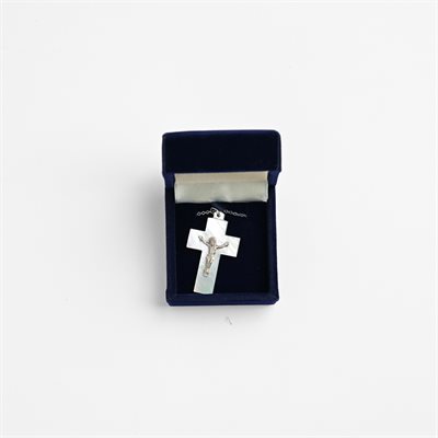 Mother of Pearl Crucifix 1.5" Chain and Box