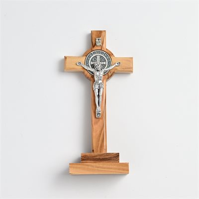 St Benedict Olivewood Crucifix on Base 5 1 / 2"