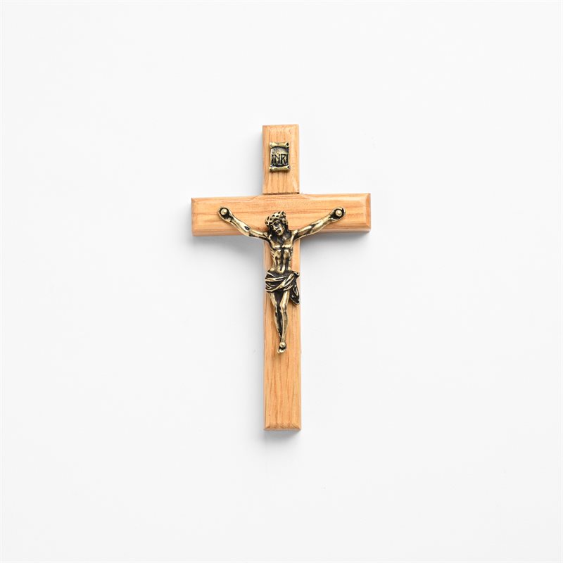 Crucifix avec Corpus Étain Plaqué Bronze