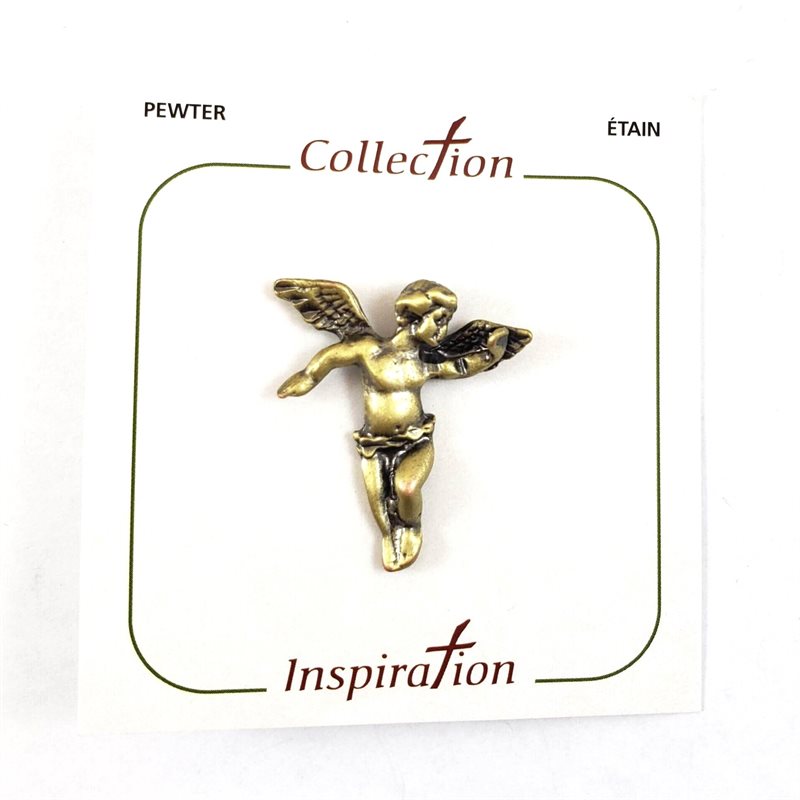 Antique Brass Angel Pin Made in Canada