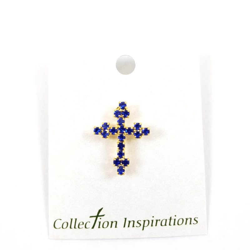 Sapphire Cross Pin