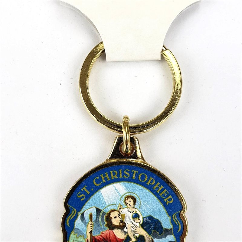 Porte-clés Saint Christophe en couleur