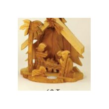 Nativity Scene Ornament Made of Olivewood Ornement de la Nativité en bois d'olivier