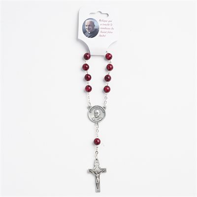 Rosary One Decade burgandy with St Brother Andre Relic