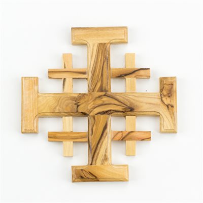 Jerusalem Cross Made of Olivewood 5"