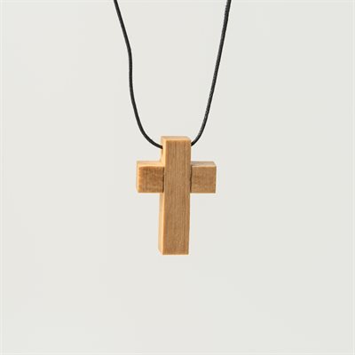 pendentif en bois d'olivier sur cordon