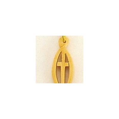 Cross in Fish Pendant Made of Olivewood