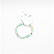 Bracelet vert elastique ton doré