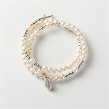 Wrap Rosary Bracelet Pearl Colour