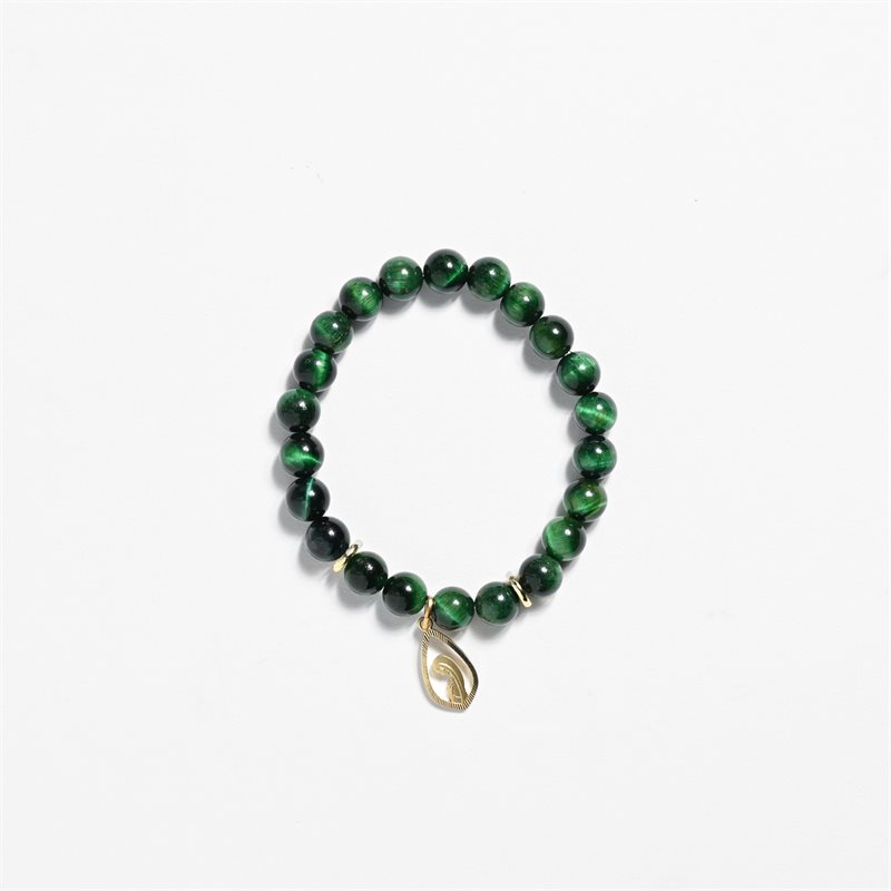 Bracelet en pierre de perles de tigre vert