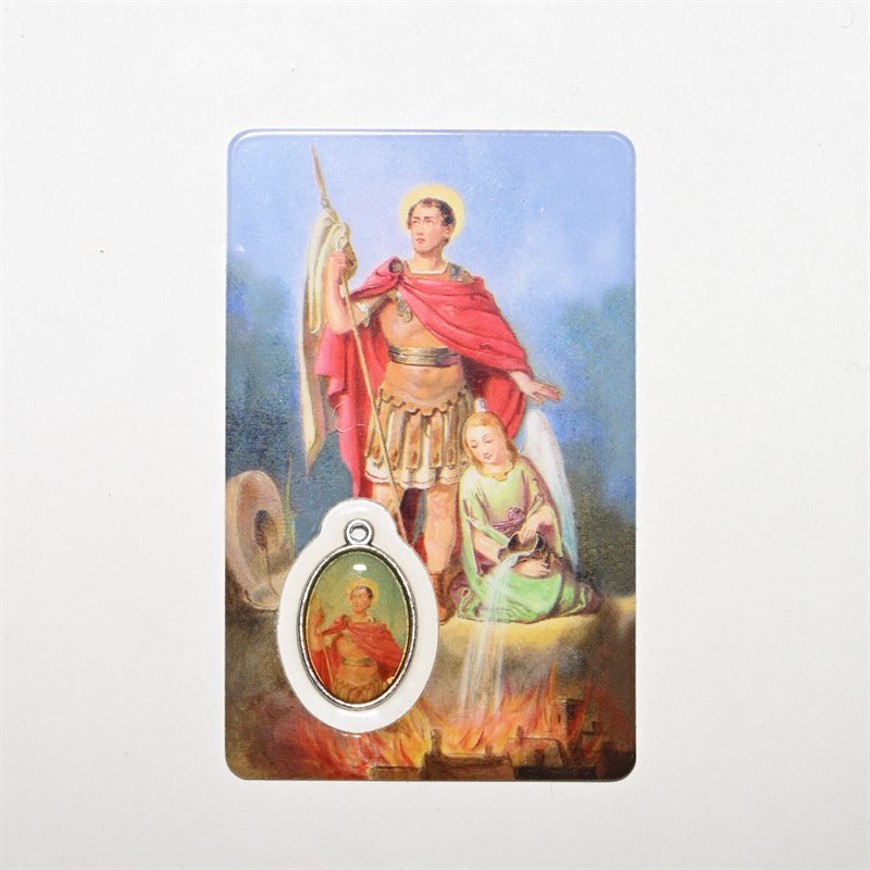 Prayer Card with Medal St Florian