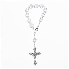 One decade car rosary without center silver