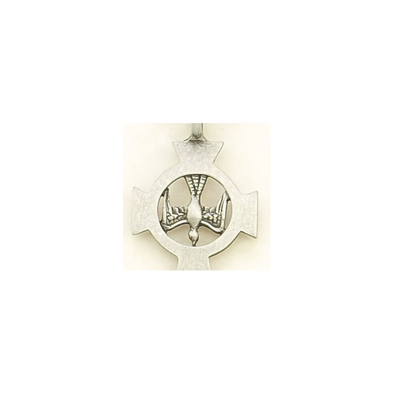 Dove in Cross Pewter Pendant on Cord