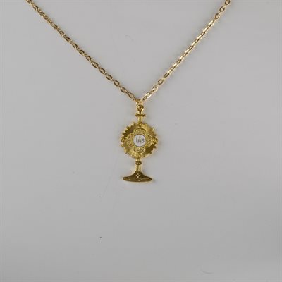 Monstrance Gold Colour Pendant 1.75"