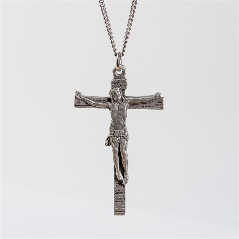 Pewter Crucifix with 24" Chain 2"