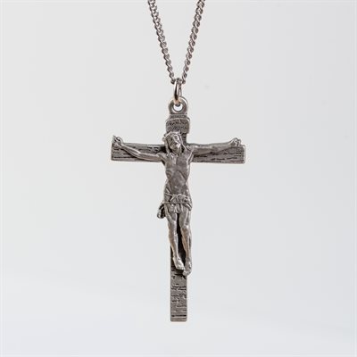 Pewter Crucifix with 24" Chain 2"