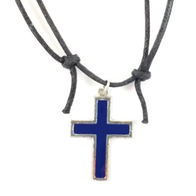 Pewter cross on cord