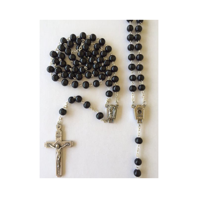 Lourdes Black Rosary