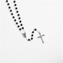 Lourdes Black Rosary