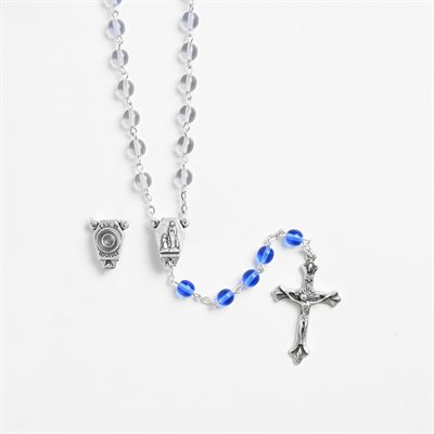 Lourdes Water Blue Rosary Chapelet Eau de Notre-Dame-de-Lourdes