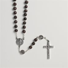St Benedict Brown Wooden Rosary