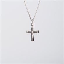 Cross / Jesus Medal with 18" Chain and velvet Box Silver plated Made in France Médaille avec chaîne 18" Plaqué argent fabriqué en France