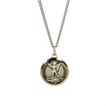 Silver Plated Medal Pendant of St Michael