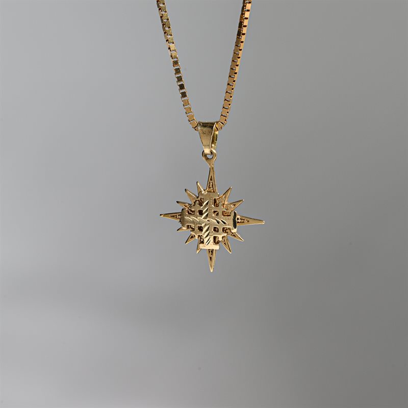 Gold Jerusalem Star Cross, 14KT 2.3g, 2cm