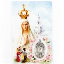 Prayer Card with Medal Our Lady of Fatima