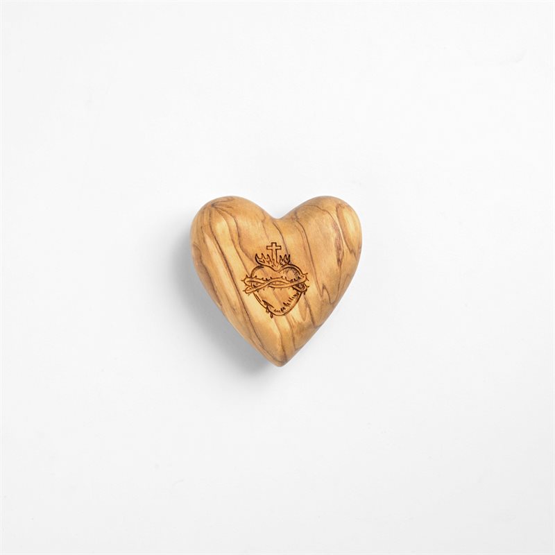 Coeur réconfortant en bois d'olivier grand