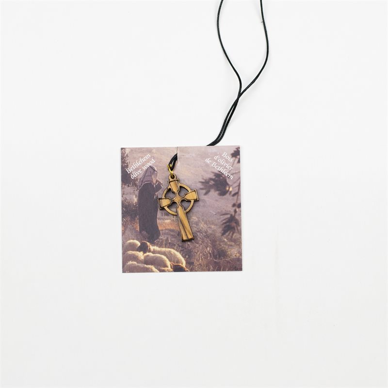 Croix celtique en bois d'olivier