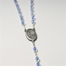 Crystal Blue Rosary 100th Fatima