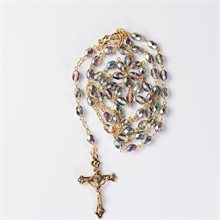 Smokey Blue and Gold Rosary Made in Italy