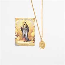 Medal Our Lady Queen Palestine plated gold
