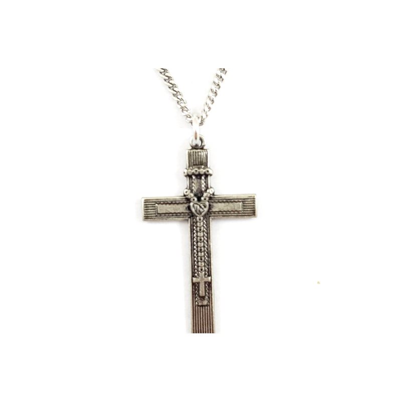 Pewter Pendant Rosary Bead Cross