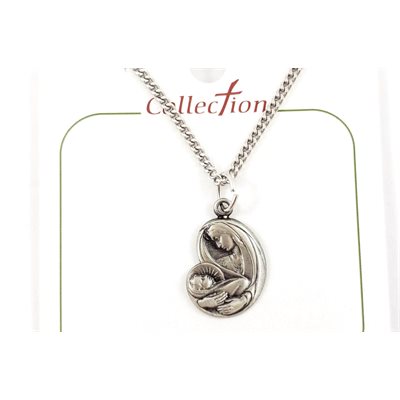 Pewter Pendant Madonna with Child