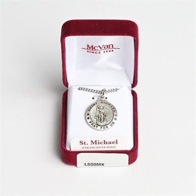 St Michael Sterling Silver Medal on Chain