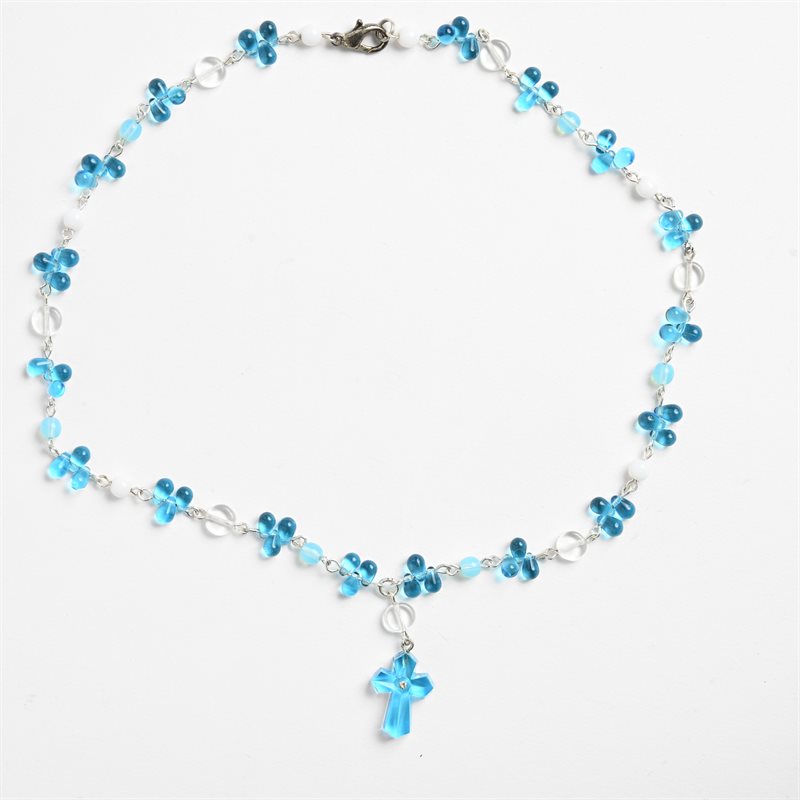 Collier verre Turquoise chain