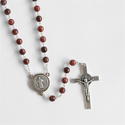 Brown rosary St. Benedict