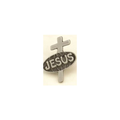 Jesus Cross Pewter Pin
