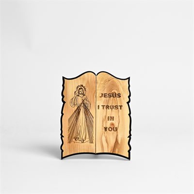 Plaque Divine Mercy olive wood