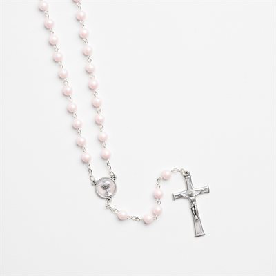 Frosted white children's rosary