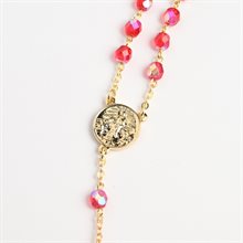Rosary with Our Lady Queen of Palestine on gold tone