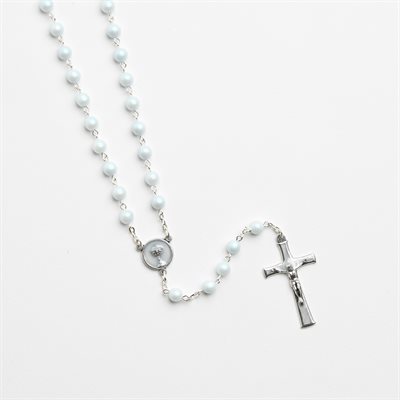 Frosted light blue children's rosary