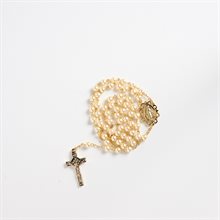 Rosary Cream with Relic Gold