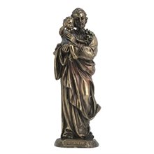 St Joseph Chainild Colourd caSt Bronze 8 "