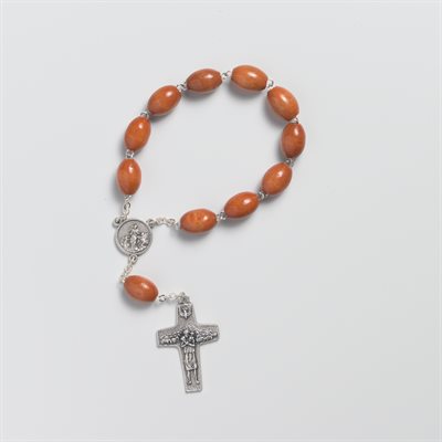 Pope Francis One Decade Wooden Rosary