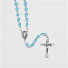 Pear Shaped Rosary Smokey Aqua